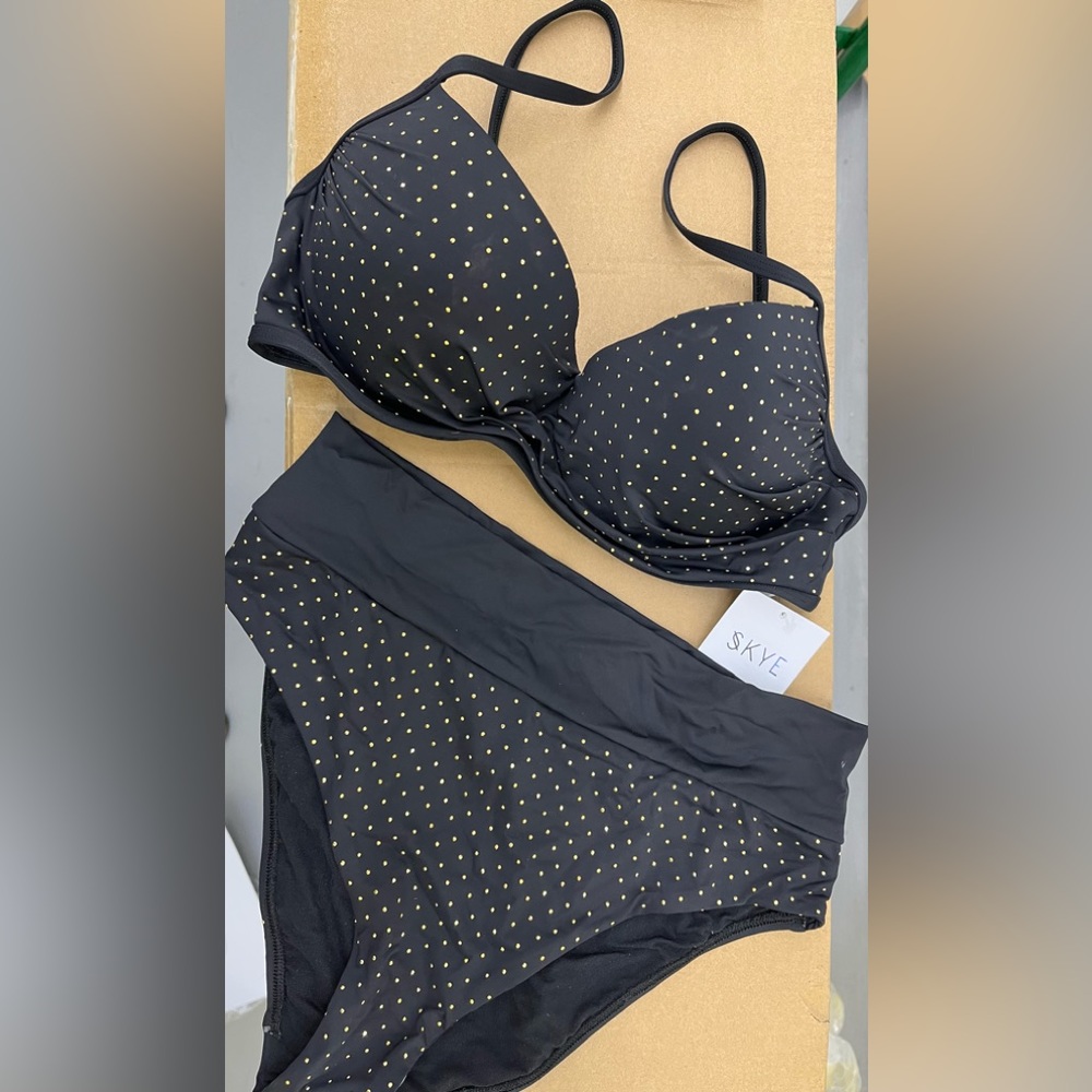 SKYE Black with gold sparkles bikini
